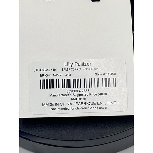 NEW Lilly Pulitzer SALSA COPA Clip On Statement EARRINGS Bright
Navy Beaded Gold - Picture 11 of 12